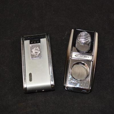 2 Cigar Lighters, One with Cigar Cutter