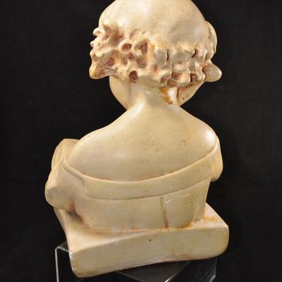 Antique/Vintage Plaster Girl Reading â€œStudioâ€ Advertising Piece 13â€x8â€x8â€