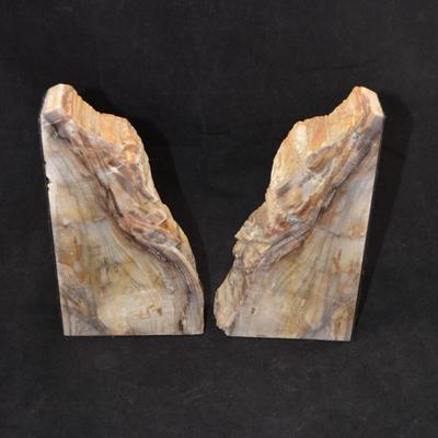 Petrified Sequoia Book Ends 8.25â€ Tall, Felted