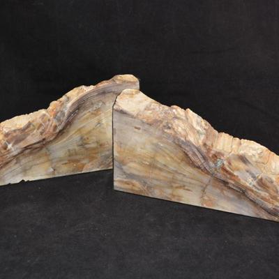 Petrified Sequoia Book Ends 8.25â€ Tall, Felted
