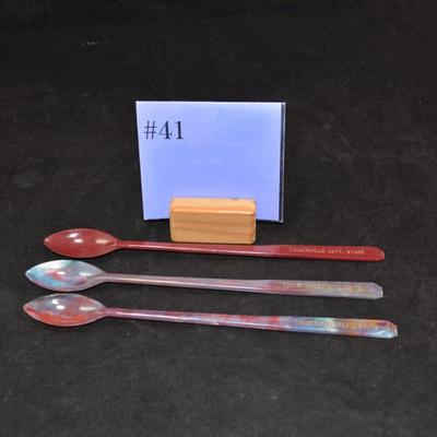 Vintage Timberville VA Dept. Store Soda Spoons