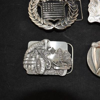 Lot of Pewter/Silver Plate Belt Buckles