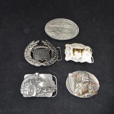 Lot of Pewter/Silver Plate Belt Buckles