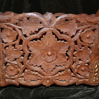 Vintage Collapsible Bone Inlay Magazine Rack 16â€x16â€x7â€