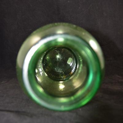 Vintage Green Glass Vase, SPAIN 14â€x6â€