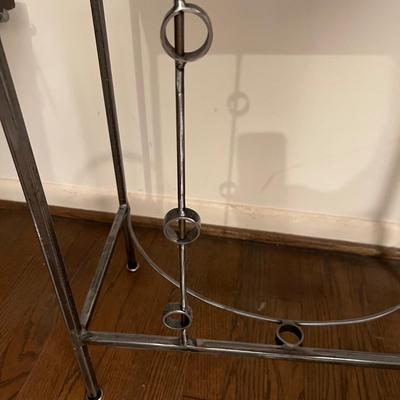 Modern Metal Frame Side Table W/Wood Top (O-RG)
