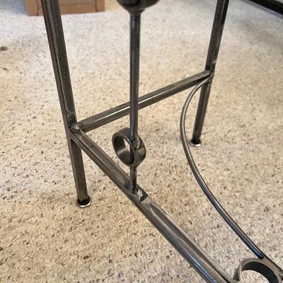Modern Metal Frame Side Table W/Wood Top (O-RG)