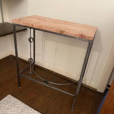 Modern Metal Frame Side Table W/Wood Top (O-RG)