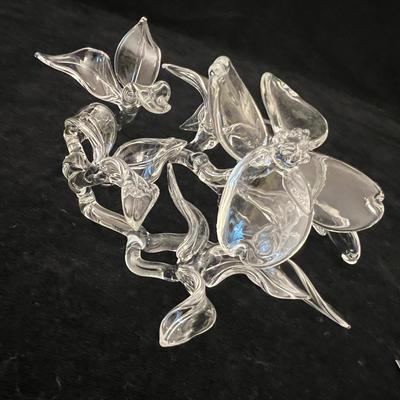 Local Artist Ronnie Hughes Delicate Glass Dogwood Sculpture (O-RG)