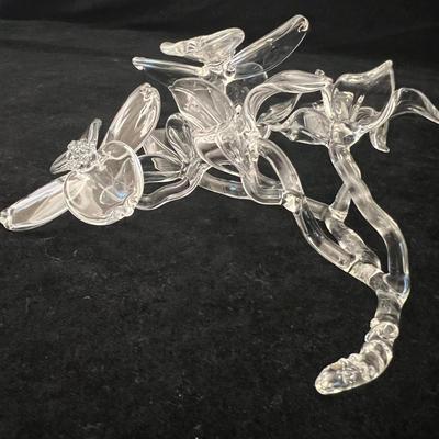 Local Artist Ronnie Hughes Delicate Glass Dogwood Sculpture (O-RG)