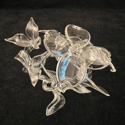 Local Artist Ronnie Hughes Delicate Glass Dogwood Sculpture (O-RG)
