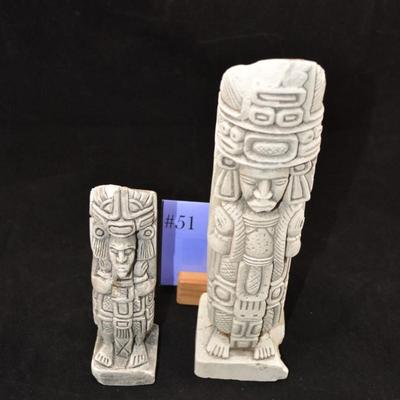 Reproduction Chalk Pre-Colombian Art Figures 10â€/6.5â€