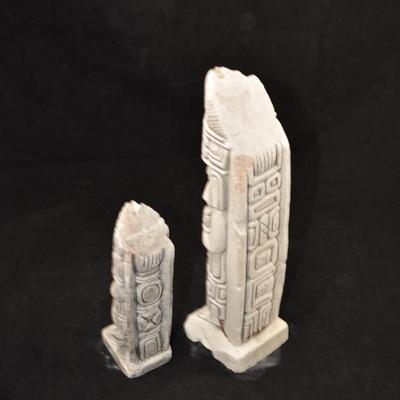 Reproduction Chalk Pre-Colombian Art Figures 10â€/6.5â€