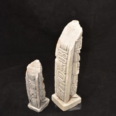 Reproduction Chalk Pre-Colombian Art Figures 10â€/6.5â€