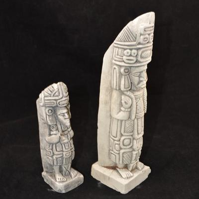 Reproduction Chalk Pre-Colombian Art Figures 10â€/6.5â€