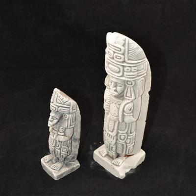 Reproduction Chalk Pre-Colombian Art Figures 10â€/6.5â€