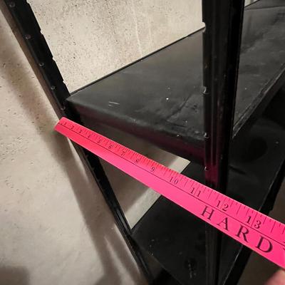 2 Black metal shelves