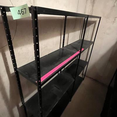 2 Black metal shelves