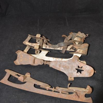 2 Pair of Antique/Vintage Clamp-On Ice-skates