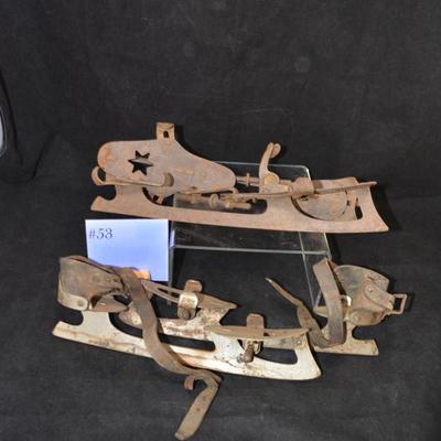 2 Pair of Antique/Vintage Clamp-On Ice-skates