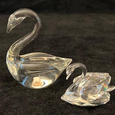 Murano, Swarovski, Kosta Boda & More Crystal Swan Figurines (O-RG)
