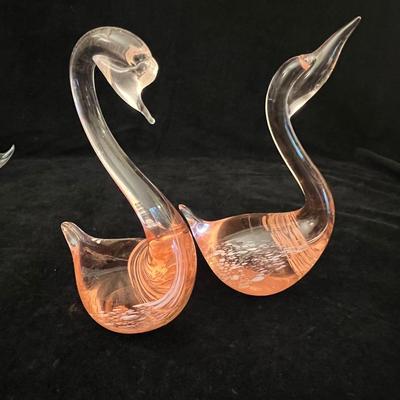 Murano, Swarovski, Kosta Boda & More Crystal Swan Figurines (O-RG)