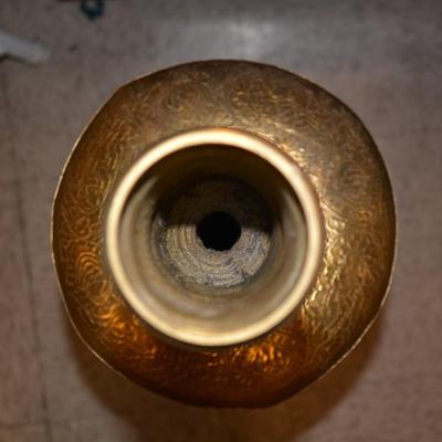 Set of 2 Large Vintage Brass Candle Stands w/ Trays 41â€x9â€