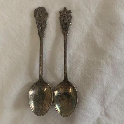 North Carolina & More Collectible Souvenir Spoons with Wood & Glass Display Case (K-HS)