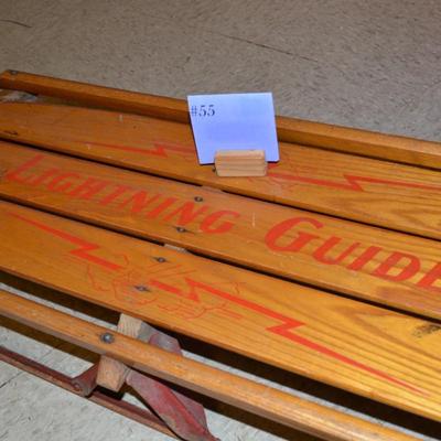 Vintage 57â€ â€œLightning Guiderâ€ Metal Runner Sled