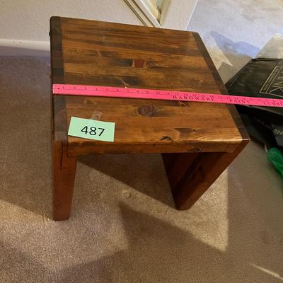 Butcher block end table