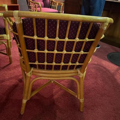 Lot of 4 1980s Rattan Chairs
