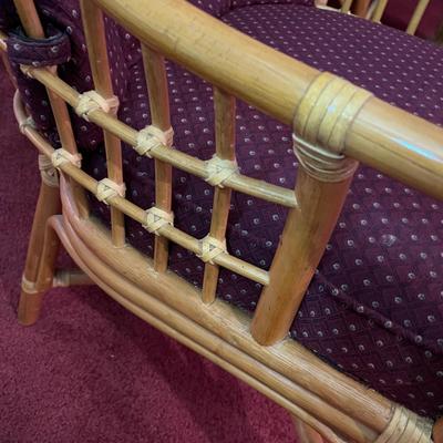 Lot of 4 1980s Rattan Chairs