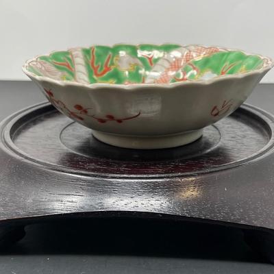 Antique AOKI Japanese Dragon Porcelain dish bowl