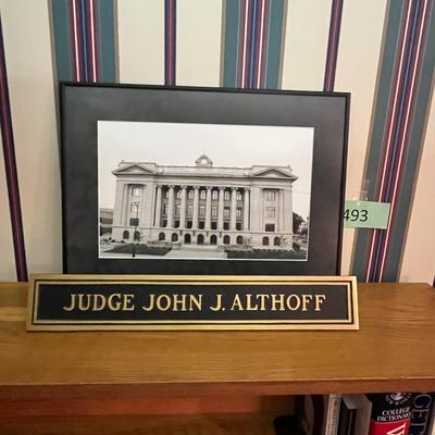 Bronze Name plate & Picture of Courthouse