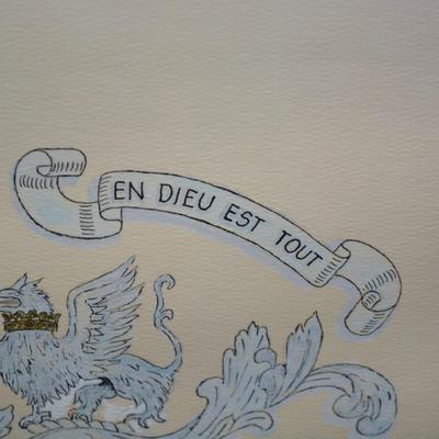 Framed, Hand-Penciled â€œRockinghamâ€ Crest 20.75â€x24.75â€