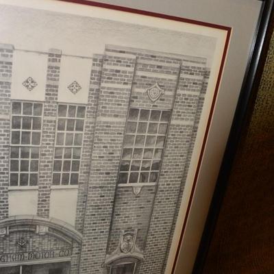 Framed & Signed Julie Ann Burtner Rockingham Motor Co. Print 3/100 21.75â€x26.5â€
