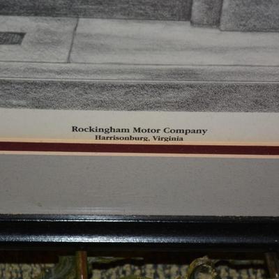 Framed & Signed Julie Ann Burtner Rockingham Motor Co. Print 3/100 21.75â€x26.5â€