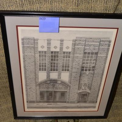Framed & Signed Julie Ann Burtner Rockingham Motor Co. Print 3/100 21.75â€x26.5â€