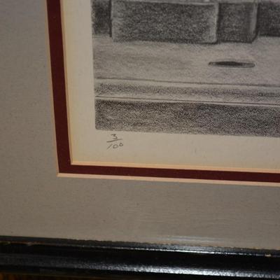 Framed & Signed Julie Ann Burtner Rockingham Motor Co. Print 3/100 21.75â€x26.5â€