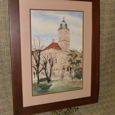 Vintage Watercolor Print Rockingham County Courthouse 27.5â€x21.5â€