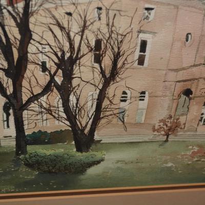 Vintage Watercolor Print Rockingham County Courthouse 27.5â€x21.5â€