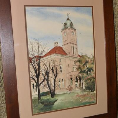 Vintage Watercolor Print Rockingham County Courthouse 27.5â€x21.5â€