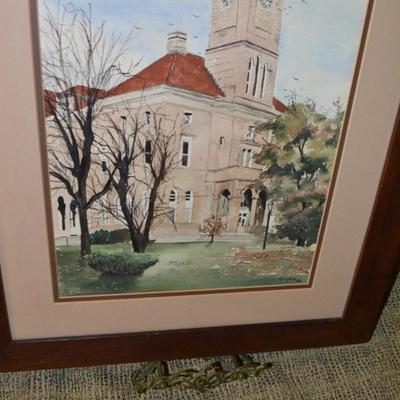 Vintage Watercolor Print Rockingham County Courthouse 27.5â€x21.5â€