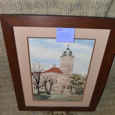 Vintage Watercolor Print Rockingham County Courthouse 27.5â€x21.5â€