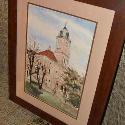 Vintage Watercolor Print Rockingham County Courthouse 27.5â€x21.5â€