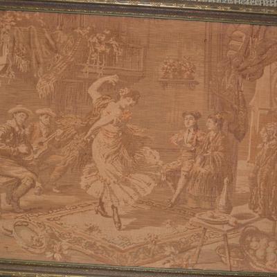 Antique Framed Tapestry 42â€x21.75â€
