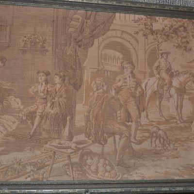Antique Framed Tapestry 42â€x21.75â€