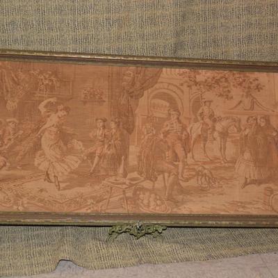 Antique Framed Tapestry 42â€x21.75â€