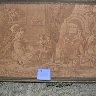 Antique Framed Tapestry 42â€x21.75â€
