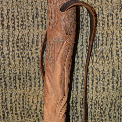 Very Nice Hand-Carved Walking Stick RAH â€™99 67â€